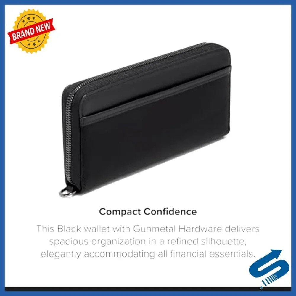Unisex Zip Around Continental Wallet with 13 Compartments